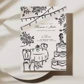 Whimsical Hand getrokken Lantaarns bruiloft Kaart