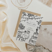 Whimsical Hand getrokken Lantaarns bruiloft Kaart