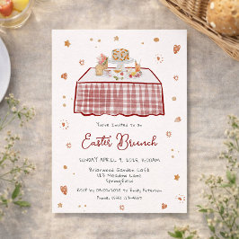 Whimsical Hand getrokken Lente Paasbrunch Kaart