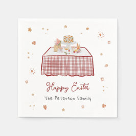 Whimsical Hand getrokken Lente Paasbrunch Servet