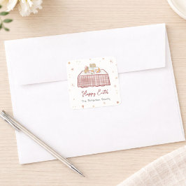 Whimsical Hand getrokken Lente Paasbrunch Vierkante Sticker