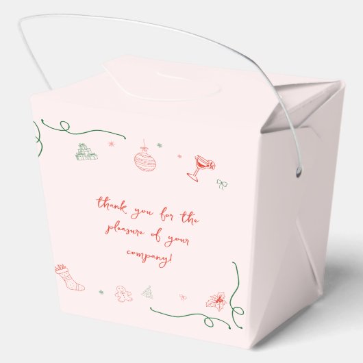 Whimsical Hand getrokken Leuke Franse kerstfeest Bedankdoosjes (Achterkant)