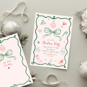 Whimsical Hand getrokken Leuke Franse kerstfeest Kaart