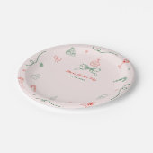 Whimsical Hand getrokken Leuke Franse kerstfeest Papieren Bordje (Gekanteld)