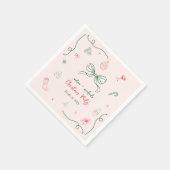 Whimsical Hand getrokken Leuke Franse kerstfeest Servet (Hoek)