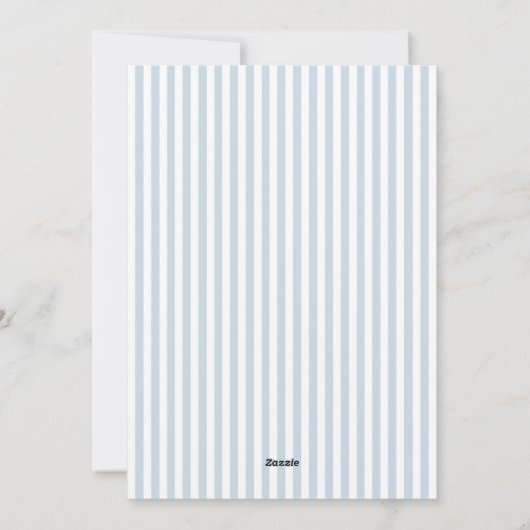 Whimsical Hand Getrokken Lijst Blauwe Strepen Feestdagenkaart (Achterkant)