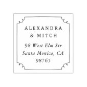 Whimsical Hand getrokken Lijst paar terug adres Rubberstempel (Afrduk)