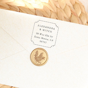 Whimsical Hand getrokken Lijst paar terug adres Rubberstempel