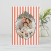 Whimsical Hand Getrokken Lijst Rode Strepen Kerst Feestdagenkaart (Staand voorkant)