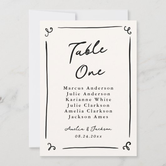 Whimsical Hand getrokken lijstaantal (Voorkant)