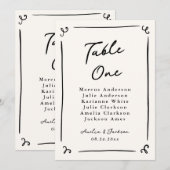 Whimsical Hand getrokken lijstaantal (Voorkant / Achterkant)