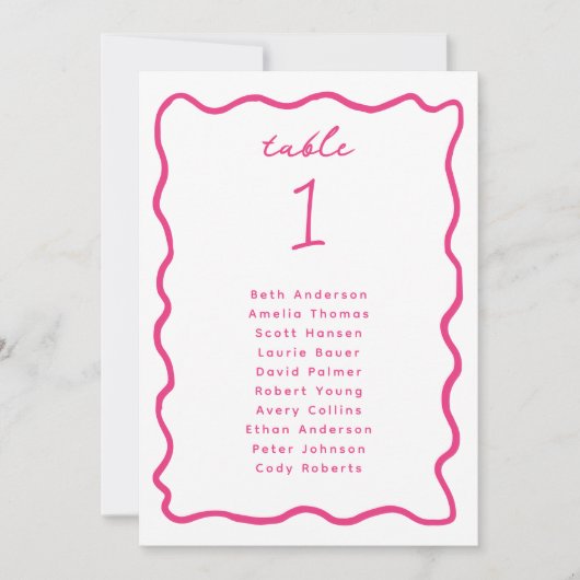 Whimsical Hand getrokken Lijsten tafel Zitje Kaart (Voorkant)