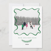 Whimsical Hand Getrokken Lint Foto Kerst Kaart (Achterkant)