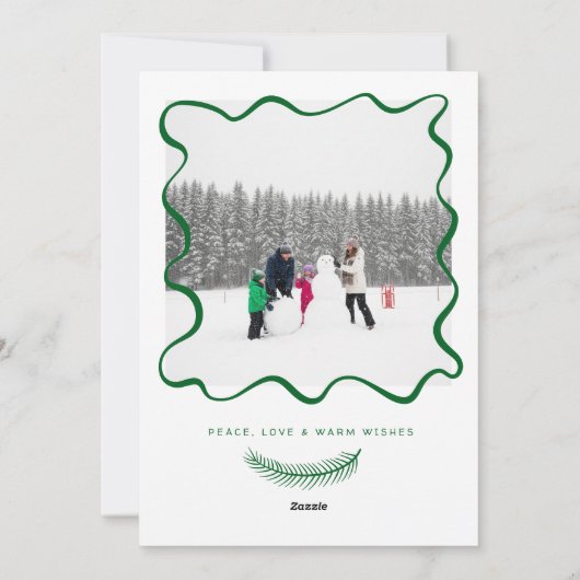 Whimsical Hand Getrokken Lint Foto Kerst Kaart (Achterkant)