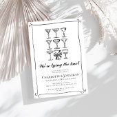 Whimsical Hand getrokken Martini verlovingsfeest Kaart