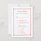 Whimsical Hand getrokken Menu Optie Trouwen RSVP (Voorkant)