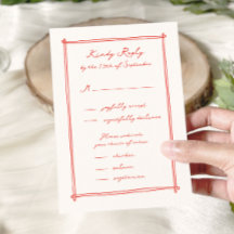Whimsical Hand getrokken Menu Optie Trouwen RSVP