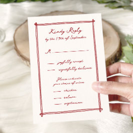 Whimsical Hand getrokken Menu Optie Trouwen RSVP