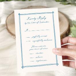 Whimsical Hand getrokken Menu Optie Trouwen RSVP