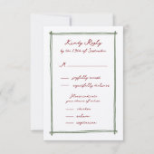Whimsical Hand getrokken Menu Optie Trouwen RSVP (Voorkant)