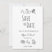 Whimsical Hand getrokken Minimal Zwart Wit Uniek (Voorkant)