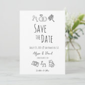 Whimsical Hand getrokken Minimal Zwart Wit Uniek (Staand voorkant)