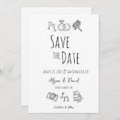 Whimsical Hand getrokken Minimal Zwart Wit Uniek (Voorkant / Achterkant)