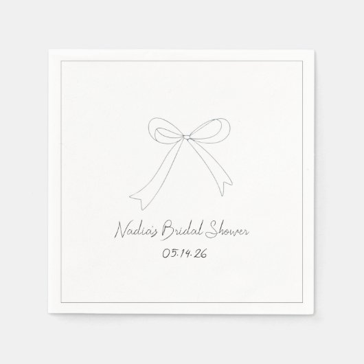 Whimsical Hand getrokken minimalistische boog Vrij Servet (Voorkant)