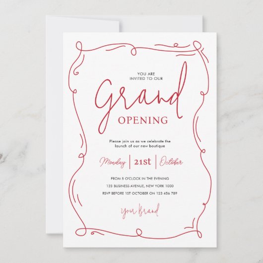 Whimsical Hand getrokken Moderne Grote Openingszak Kaart (Voorkant)