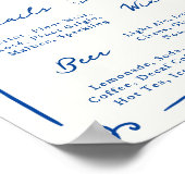 Whimsical Hand getrokken Navy Bar Menu Poster (Hoek)