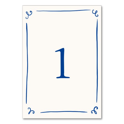 Whimsical Hand getrokken Navy blauw Kaart (Voorkant)