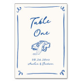 Whimsical Hand getrokken Navy blauw Kaart (Achterkant)