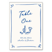 Whimsical Hand getrokken Navy blauw Kaart (Voorkant)