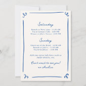 Whimsical Hand getrokken Navy Blue Bach reisschema Kaart (Achterkant)