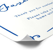 Whimsical Hand getrokken Navy Blue gunsten Poster (Hoek)