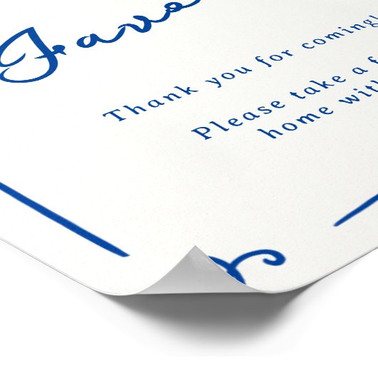 Whimsical Hand getrokken Navy Blue gunsten Poster (Hoek)