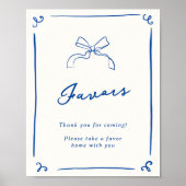 Whimsical Hand getrokken Navy Blue gunsten Poster (Voorkant)