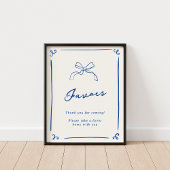 Whimsical Hand getrokken Navy Blue gunsten Poster