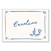 Whimsical Hand getrokken Navy Blue Place Card Kaart (Voorkant)