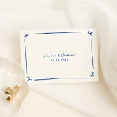 Whimsical Hand getrokken Navy Blue Place Card Kaart