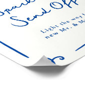 Whimsical Hand getrokken Navy Blue Sparkler Verstu Poster (Hoek)