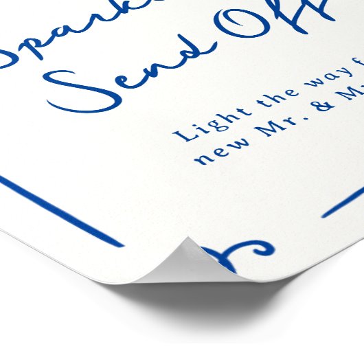 Whimsical Hand getrokken Navy Blue Sparkler Verstu Poster (Hoek)