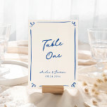 Whimsical Hand getrokken Navy Blue tafel Kaart<br><div class="desc">Dit schattige ontwerp is voorzien van handgetekende elementen en een grillige,  gedurfde tekst.</div>