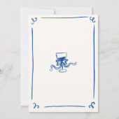 Whimsical Hand getrokken Navy Blue verlovingsfeest Kaart (Achterkant)