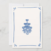 Whimsical Hand getrokken Navy Blue verlovingsfeest Kaart (Achterkant)