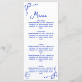 Whimsical Hand getrokken Pizza & Wijn Frans Blauw Menu (Voorkant)