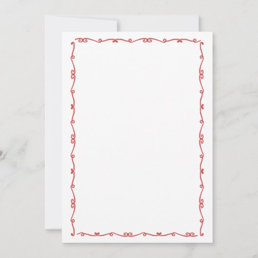 Whimsical Hand getrokken Pizza & Wijn Vrijgezellen Kaart (Achterkant)