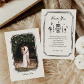 Whimsical Hand getrokken plezier eigenzinnige brui Bedankkaart