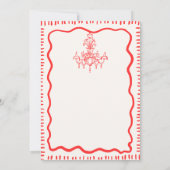 Whimsical Hand getrokken plezier Red Wavy repetiti Kaart (Achterkant)