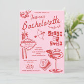 Whimsical Hand getrokken Poker Bachelorette Party Kaart (Staand voorkant)